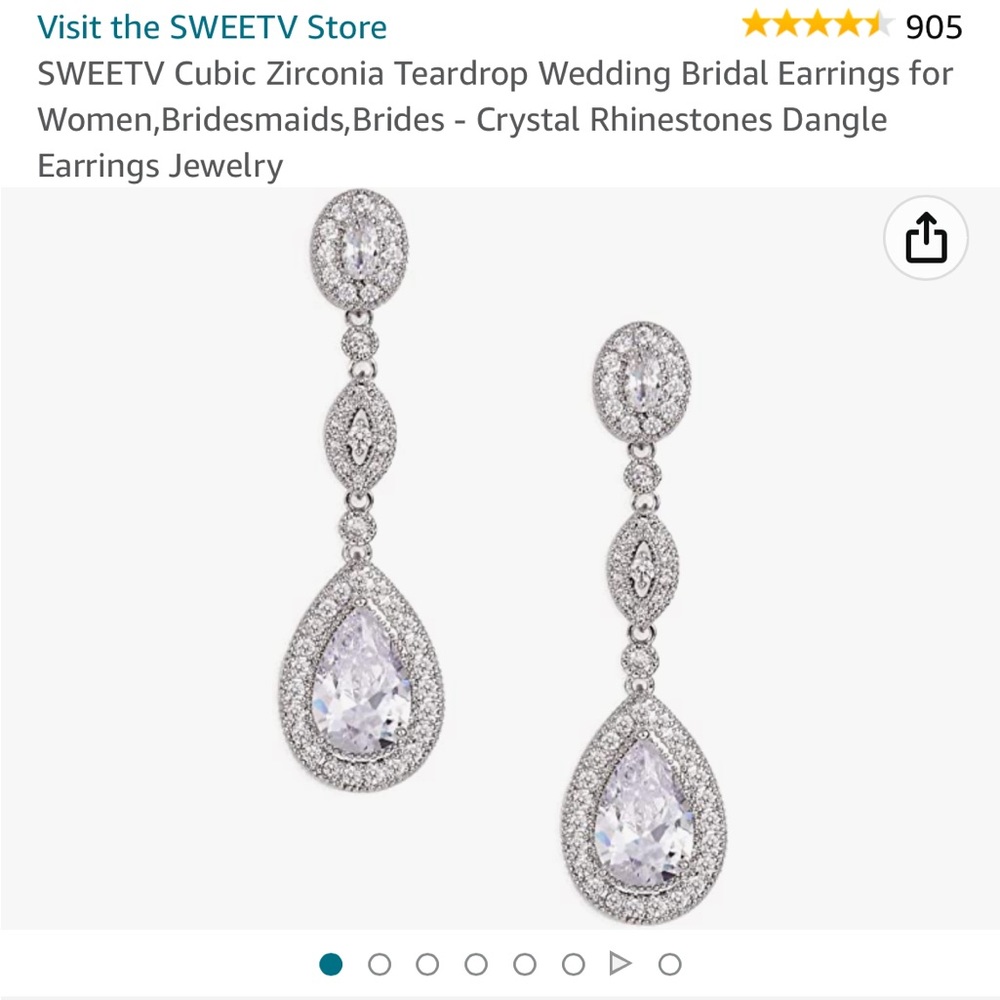 CZ dangling earrings